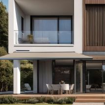 Store Banne Solaire Coffre Intégral Anthracite 7016 3,93 X 3,5 Toile Lin