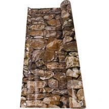 Store de balcon brise-vue imprime' pierre en PVC et polye'thyle'ne re'sistant aux UV