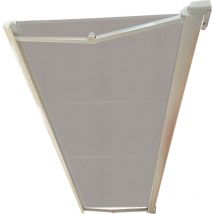 Ici Store - store banne coffre integral motorise ral blanc 3,8 x 3 toile dickson gris