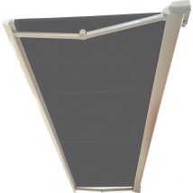 Store banne coffre integral motorise ral blanc 5,92 x 3 toile dickson ardoise