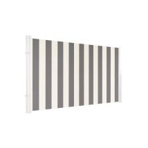 Ici Store - store lateral de terrasse retractable armature blanche 4 x 1,6 toile dickson blanc-gris