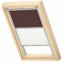 Original Store Duo Occultant et Tamisant (dfd), Cadre Argenté, CK04 Chocolat - Velux