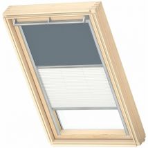 VELUX Original Store Duo Occultant et Tamisant (DFD), Cadre Argenté, CK02 Bleu Pétrole