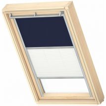 Velux - Original Store Duo Occultant et Tamisant (dfd), Cadre Argenté, MK04 Bleu Foncé
