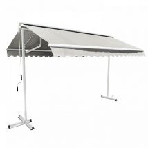 Store double pente 3x3m en aluminium écru