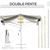 Store double pente rétractable gino gris et blanc