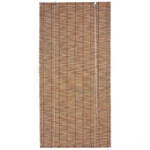 Ac-deco - Store en baguettes de roseau avec enrouleur Marron Foncé 100x200 cm