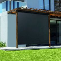 Madecostore - Store enrouleur extérieur manuel Screen Houvea - Gris anthracite - L180 x H250cm