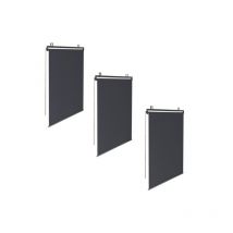 Lot de 3 stores enrouleurs Idmarket L.125 x h. 225 cm - Pour pergola - Gris anthracite