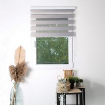 Madecostore - Store enrouleur jour nuit tamisant avec coffre - Essentiel - Beige - L89 x H160cm