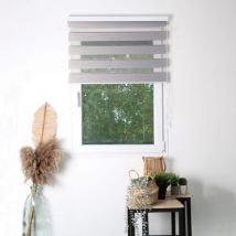 Madecostore - Store enrouleur jour nuit tamisant avec coffre - Essentiel - Beige - L179 x H160cm