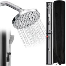 Wolketon - TolleTour Douche solaire avec matériel de montage Avec tuyau de 1.5 mètre 60L Avec couvercle de protection avec douchette argent