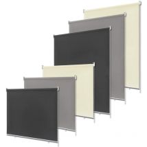Naizy - Store Enrouleur Occultant Isolant Thermique avec Revêtement sans Perçage Avec Protection uv - 140 x 140 cm Gris