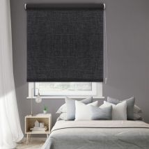 Store enrouleur occultant ancona effet tweed h190cm - Gris anthracite - L154 x H190cm