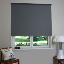 Store enrouleur occultant automatique - Gris - L64 x H190cm
