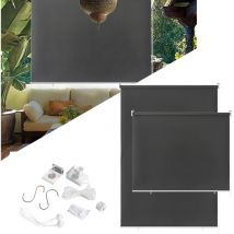 Store enrouleur store enrouleur occultant de Protection Solaire Extérieur à Enrouleur e Balcon Anthracite 180x140cm Hengmei
