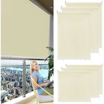 Store enrouleur Store Enrouleur déroulant auvent Vertical Extérieur à Enrouleur Pare-Vue pour Balcon et terrasse Beige 140x240cm Hengmei