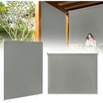 Store enrouleur Store Enrouleur de Protection Solaire Extérieur 180x140cm Gris à Enrouleur e Balcon HENGMEI
