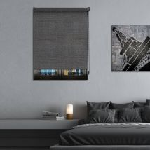 Madecostore - Store enrouleur tamisant chevron noir - gamme Must - Gris foncé - L184 x H220cm