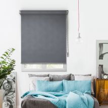 Store enrouleur tamisant jacquard - gamme Must - Marron - L64 x H190cm