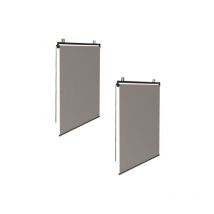 Lot de 2 stores enrouleurs L.124 x h. 225 cm pour pergola taupe