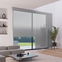 Store enrouleur voile tissu mesh - gamme Must - Gris - L94 x H250cm