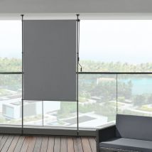 Store extérieur Cimarra aux barres téléscopiques sans perçage 104 x 270 x 310 cm gris foncé [pro.tec]