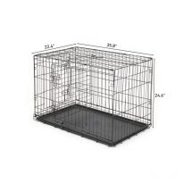 36" Pet Kennel Cat Dog Folding Steel Crate Animal Playpen Wire Metal Noir pour Chien, chat
