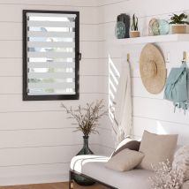 Store enrouleur jour nuit chic sans percer h160cm - Gris - L46 x H160cm