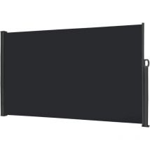 Store Latéral 200 x 300cm Brise-vue extensible - Protection uv - Store latéral avec poignée Opaque, gris foncé Naizy