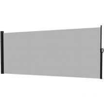 Store latéral brise-vue paravent rétractable de jardin dim. 3 x 2 m alu. polyester gris clair