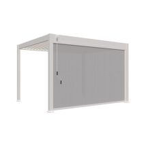 Ombréa – Store latéral motorisé 4M – Tonnelle et pergola – Dimensions 370,5 x 233,5 cm – Matériau aluminium et textilène gris clair
