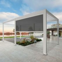 Chalet & jardin Store latéral pour Pergola Bioclimatique Ombréa - 3 m - blanc