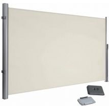 Helloshop26 - Store latéral 1,6 x 3,5 m brise-vue rétractable paravent pare-soleil pour balcon patio terrasse et jardin avec fixation au sol