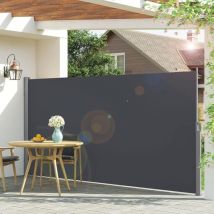 Store Latéral, Brise-Vue Rétractable, Auvent, Résistant aux Intempéries, avec Fixation au Sol, rétractable Logement, pour Jardin, Terrasse, Piscine,