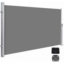 Helloshop26 - Store latéral brise-vue rétractable paravent pare-soleil pour balcon patio terrasse et jardin avec fixation au sol protection de la vie