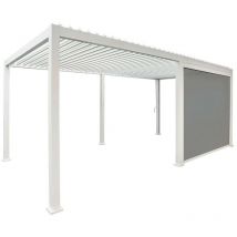 Ombrea - chalet & jardin Store latéral pour Pergola Bioclimatique Ombréa 4 m - blanc