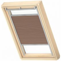 Velux - store plissé occultant et isolant (fhc) original, cadre argenté, CK04, Marron Clair