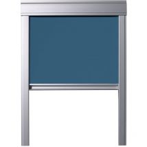 Store occultant Itzala compatible avec les fenêtres de toit velux, C04, CK04 Bleu Pétrole
