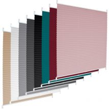 Store Plissé Klemmfix 100 x 200 cm, Rose, sans Perçage, Montage sur Le Cadre de Fenêtres/Portes, Translucide Opaque, Protection Contre Le Soleil,