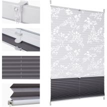 Store occultant sans percage plissé avec motif,80x130cm