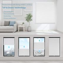 Store Plissé sans Perçage 55x130cm, Blanc