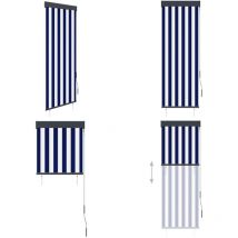 Store roulant d'extérieur 60x250 cm Bleu et blanc - Stores Exterieurs - Volets Roulants - Protection Solaire - Volets Exterieurs - Store Manuel