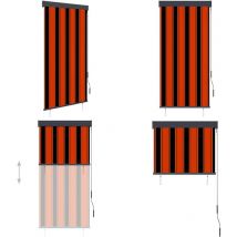 Store roulant d'extérieur 80x250 cm Orange et marron - Stores Exterieurs - Volets Roulants - Protection Solaire - Volets Verticaux - Store Manuel