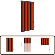 Store roulant d'extérieur 80x250 cm Orange et marron - Stores Exterieurs - Volets Roulants - Protection Solaire - Volets Verticaux - Store Manuel