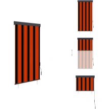 Store roulant d'extérieur 80x250 cm Orange et marron - Stores Exterieurs - Volets Roulants - Protection Solaire - Volets Verticaux - Store Manuel