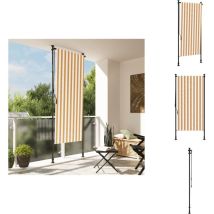 Store roulant d'extérieur orange et blanc 100x270cm tissu acier - Store Extérieur - Stores Occultants - Écran D'intimité - Protection Solaire - Jardin