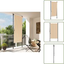 Store roulant d'extérieur orange et blanc 120x270cm tissu acier - Store Extérieur - Stores Occultants - Écran D'intimité - Protection Solaire - Jardin