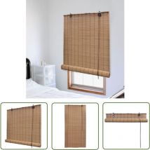 The Living Store Store roulant en bambou 100x220 cm Marron - Stores Vénitiens - Rideaux En Bambou - Décoration Intérieure - Intimité - Luminosité
