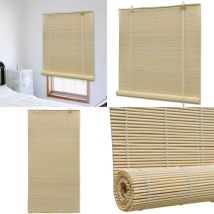 Store roulant en bambou 140x220 cm Naturel - Stores Vénitiens - Rideaux En Bambou - Décoration Intérieure - Intimité - Luminosité Naturelle - Home &
